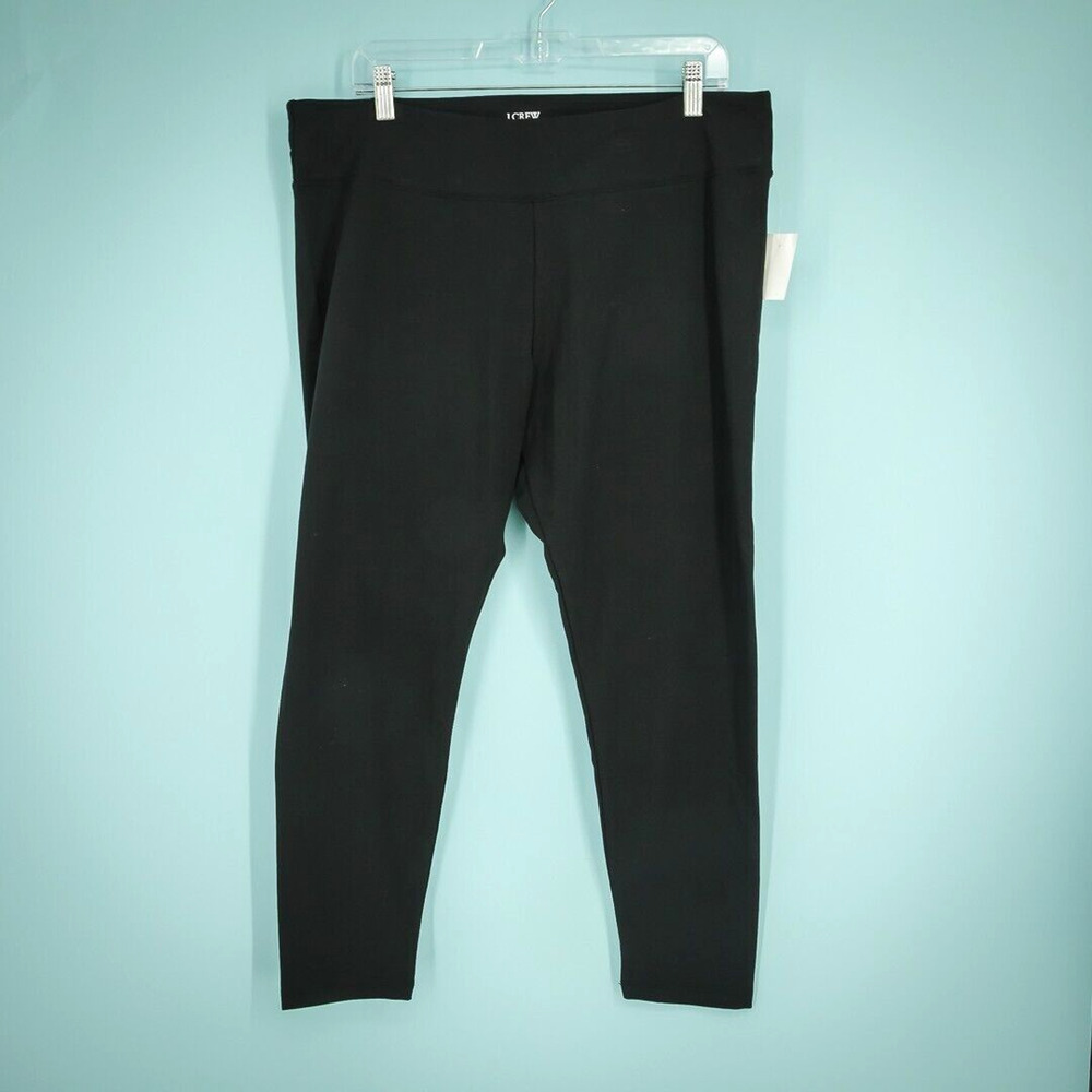 J. Crew Plus Size XXL Black Full Length Everyday Pull On Stretch Leggings NEW